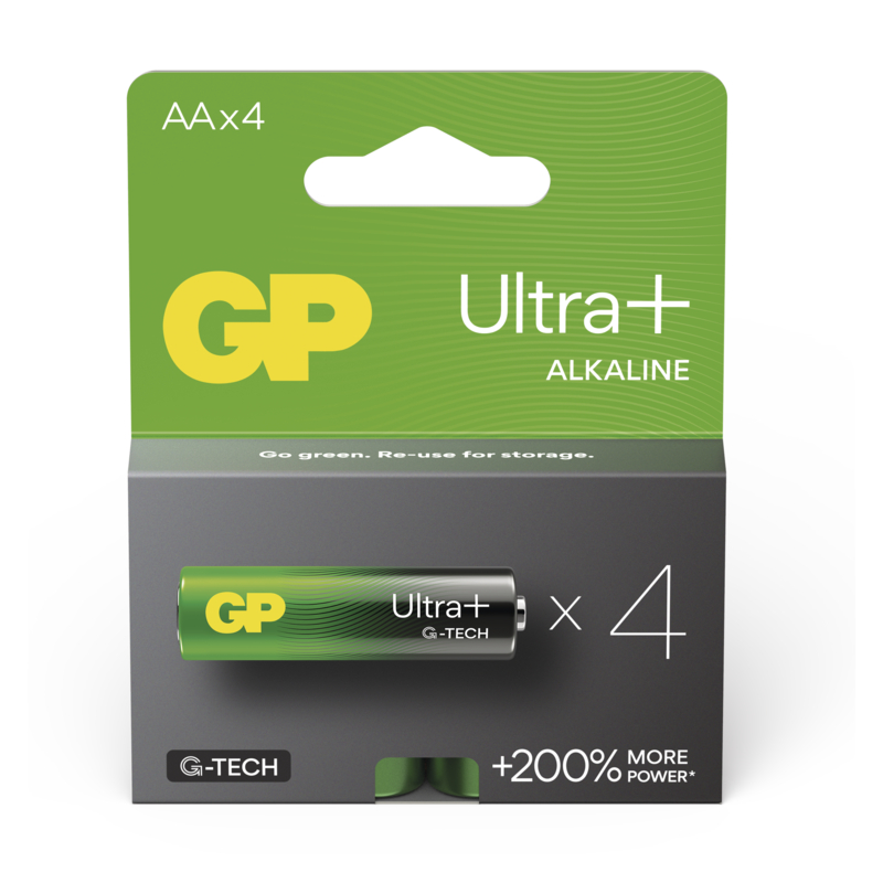 GP Alkalická baterie ULTRA PLUS AA (LR6)- 4ks 1013224000