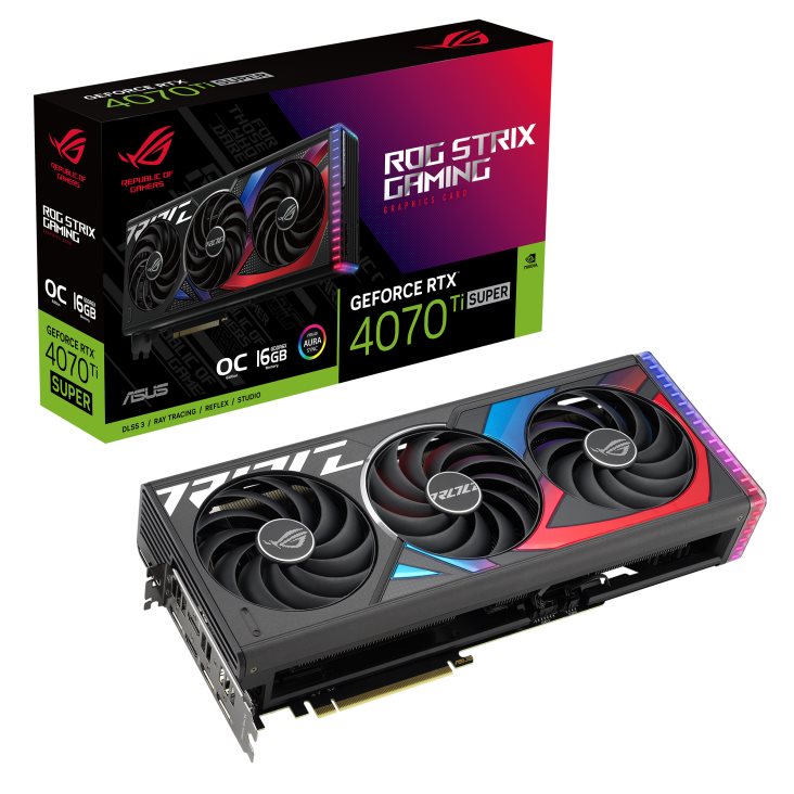 Asus GeForce ROG Strix RTX 4070 Ti SUPER 16GB GDDR6X OC, 3xDP, 2xHDMI 90YV0KG0-M0NA00