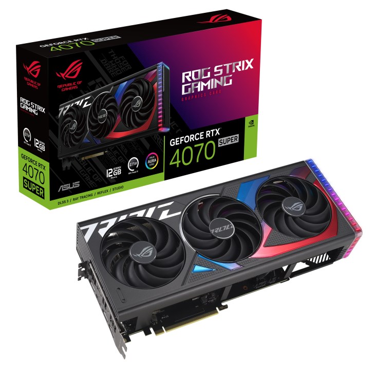 Asus GeForce ROG Strix RTX 4070 SUPER 12GB GDDR6X, RTX 4070 SUPER, 12GB GDDR6X, 3xDP, 2xHDMI 90YV0KD1-M0NA00