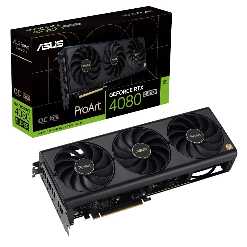 Asus GeForce ProArt RTX 4080 SUPER 16GB GDDR6X OC, RTX 4080 SUPER, 16GB GDDR6X, 3xDP, 1xHDMI 90YV0K90-M0NA00