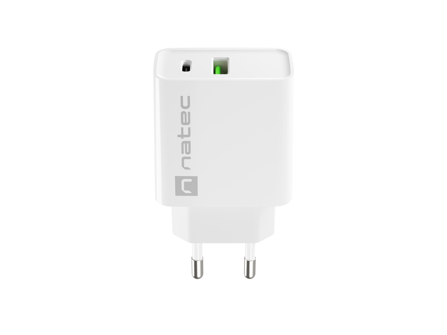 Natec USB Charger Ribera USB-A+USB-C Power Delivery 20W white NUC-2061