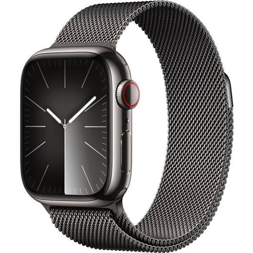 Apple Watch Series 9 GPS+Cellular 41mm Graphite Stainless Steel Case with Graphite Milanese Loop MRJA3QC/A