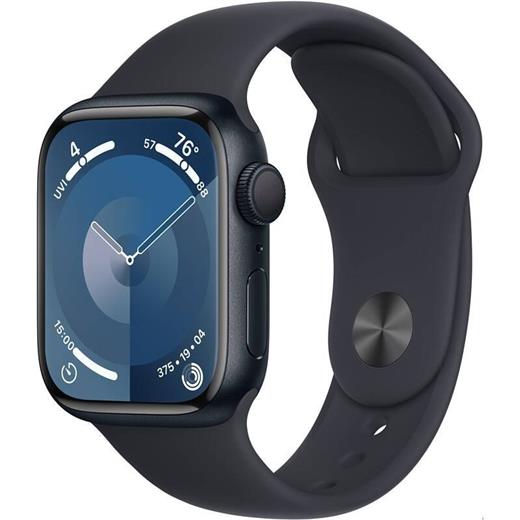 Apple Watch Series 9 GPS+Cellular 41mm Midnight Aluminium Case with Midnight Sport Band - S/M MRHR3QC/A