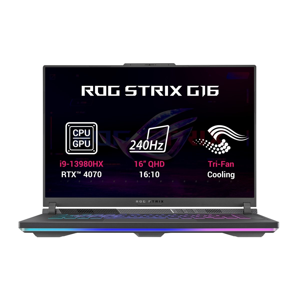 Asus ROG Strix G16, i9-13980HX/ 32GB DDR5/ 1TB SSD/ RTX 4070 8GB/ 16"QHD+, matný/ W11H/ šedý G614JI-N4089W