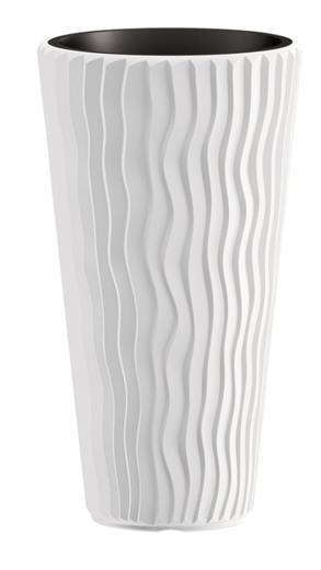 Prosperplast Květináč SANDY SLIM, bílý 34,9 cm DPSP350-S449