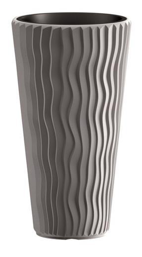 Prosperplast Květináč SANDY SLIM, šedý kámen 29,7 cm DPSP300-405U
