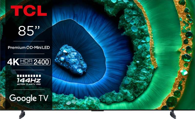 TCL 85C955 Google TV QLED, 215cm/4K UHD/5000 PPI/144Hz/Mini LED/HDR10+/Dolby Atmos/DVB-T/T2/C/S/S2/VESA