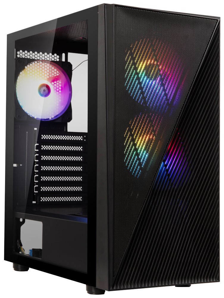 Bitfenix skříň Helios, ATX, 4x120mm FRGB fan, 2xUSB 3.0, USB 2.0, tvrzené sklo, černá BFC-HEL-300-KKGXP-4F