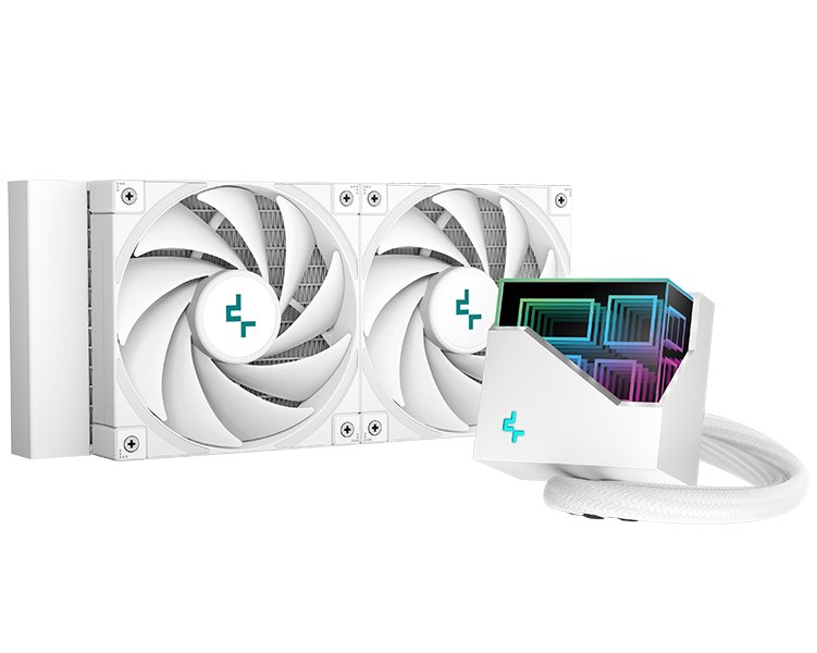 Deepcool vodní chladič LT520, 2x120 mm fan, ARGB, Intel i AMD bílý R-LT520-WHAMNF-G-1