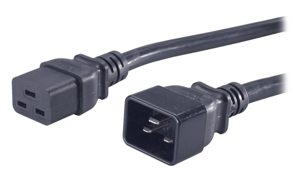 Premiumcord Kabel síťový prodlužovací 230V 16A 1,5m, konektory IEC 320 C19 - IEC 320 C20 KPSA015