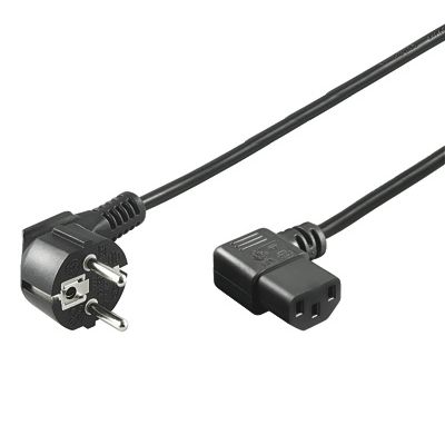 Premiumcord Kabel síťový 230V k počítači 5m, IEC konektor do úhlu 90° KPSP5-90