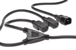 Premiumcord Kabel síťový 230V, Y-kabel prodlužovací M-2x F KPSY