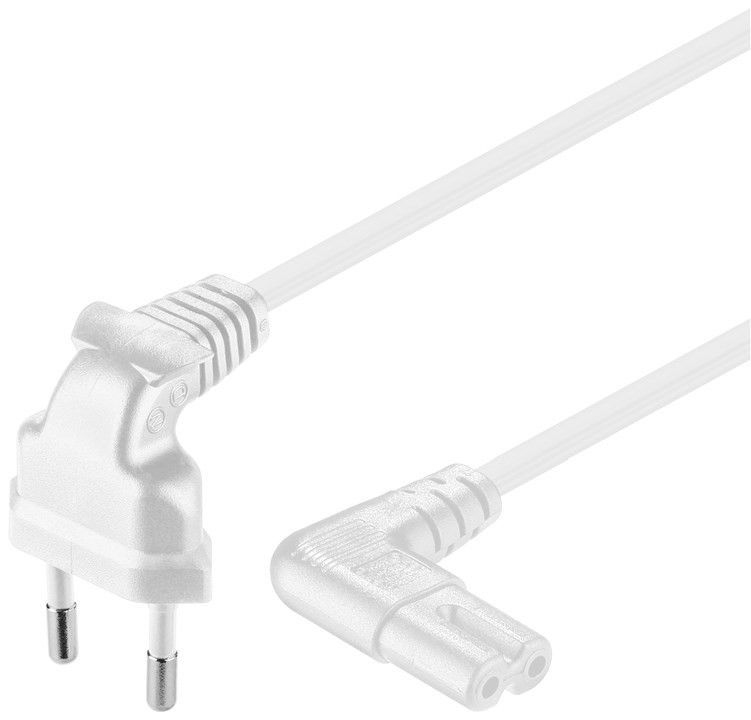 Premiumcord Kabel síťový 230V k magnetofonu se zahnutými konektory 3m bílý KPSPM3-90W