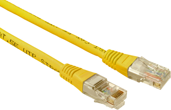 Solarix patch kabel CAT5E UTP PVC 3m, žlutý 28340309
