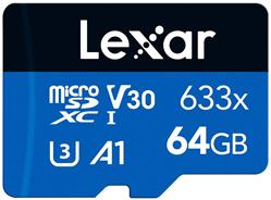 Lexar paměťová karta 64GB High-Performance 633x microSDXC UHS-I, (100/45MB/s) C10 A1 V30 U3 LMS0633064G-BNNNG