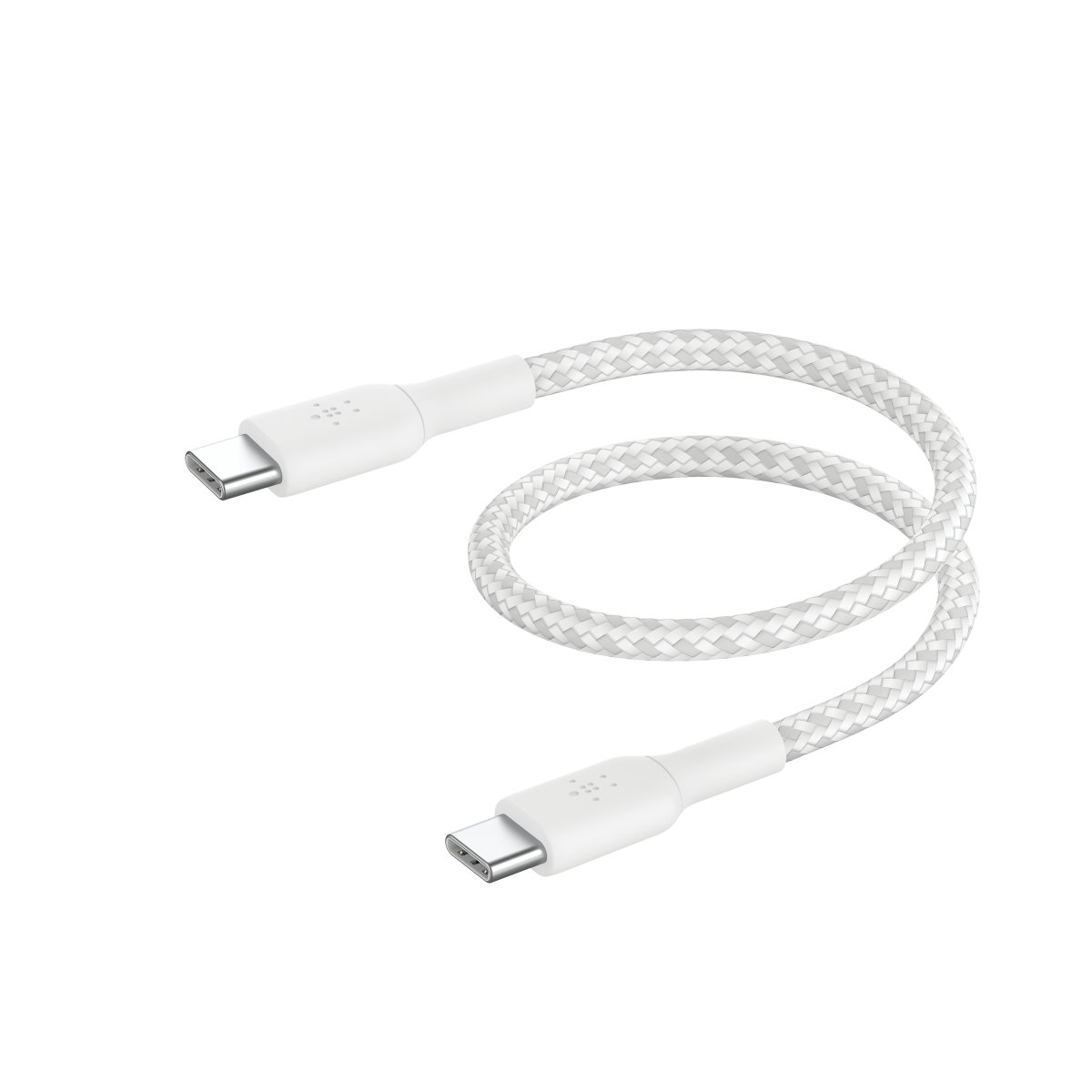 Belkin USB-C na USB-C kabel, 15cm, bílý - odolný CAB004BT0MWH