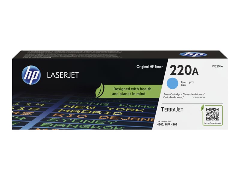 HP toner 220A - Azurový 1800str. (W2201A) - pro Color LaserJet Pro 4202de, 4202dn, 4202dw