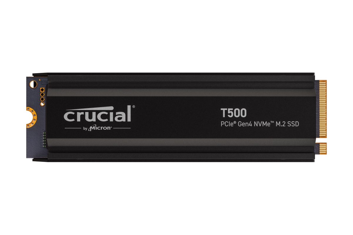 Crucial T500 4TB, PCIe Gen4 NVMe M.2 SSD heatsink CT4000T500SSD5