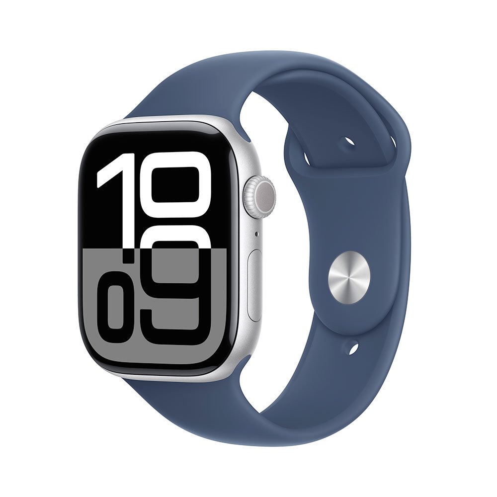 Apple Watch S10, 42mm/Silver/Sport Band/Denim/-S/M MWWA3QC/A