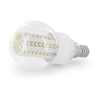 Whitenergy LED žárovka, E14, 80 SMD, 4W, 230V, teplá bílá, koule B60 07573