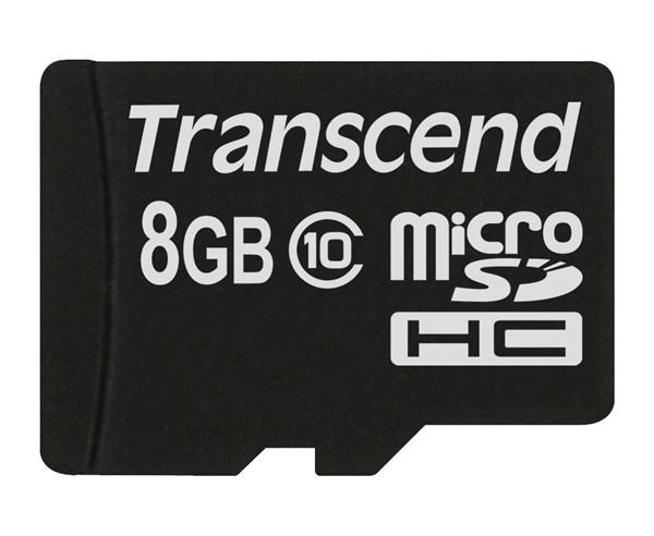 Transcend Micro SDHC - 8GB Class 10 TS8GUSDC10