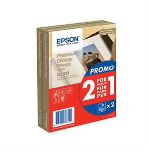 Epson Papír Premium Glossy Photo | promo 2 w 1! | 255g | 10x15 | 80listů C13S042167