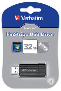 Verbatim Store 'n' Go PinStripe 32GB - Black 49064