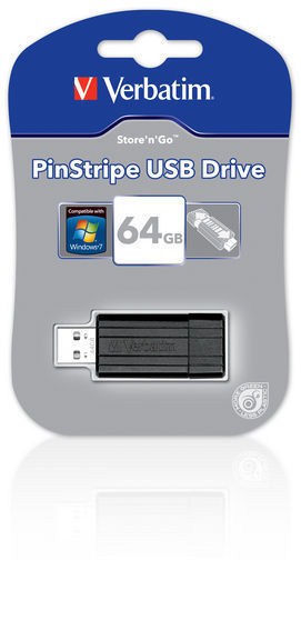 Verbatim Store 'n' Go PinStripe 64GB - Black 49065