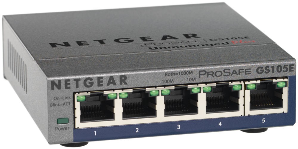 Netgear 5x10/100/1000 Desktop Plus Switch, GS105E GS105E-200PES
