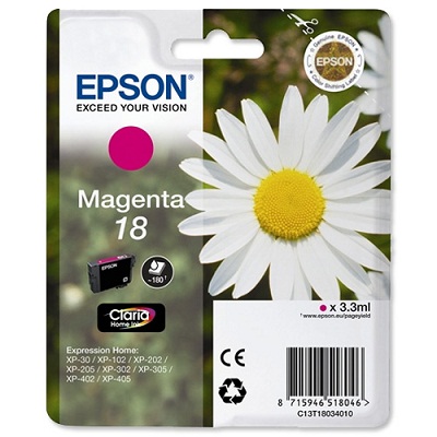 Epson T1803 - Singlepack 18 Claria Home Ink - Magenta C13T18034012