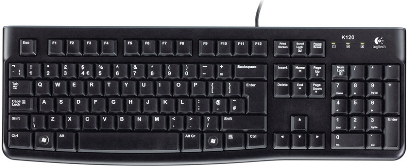 Logitech klávesnice K120 CZ/ USB/ Drátová/ Černá 920-002485