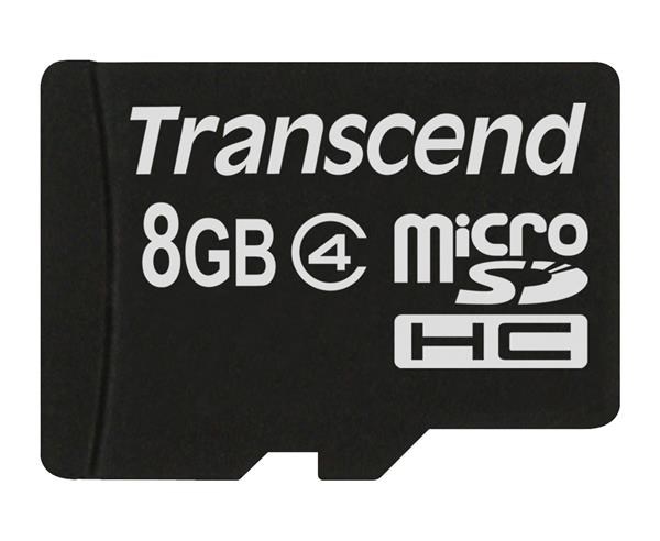 Transcend Micro SDHC - 8GB Class 4 (bez adaptéru) TS8GUSDC4