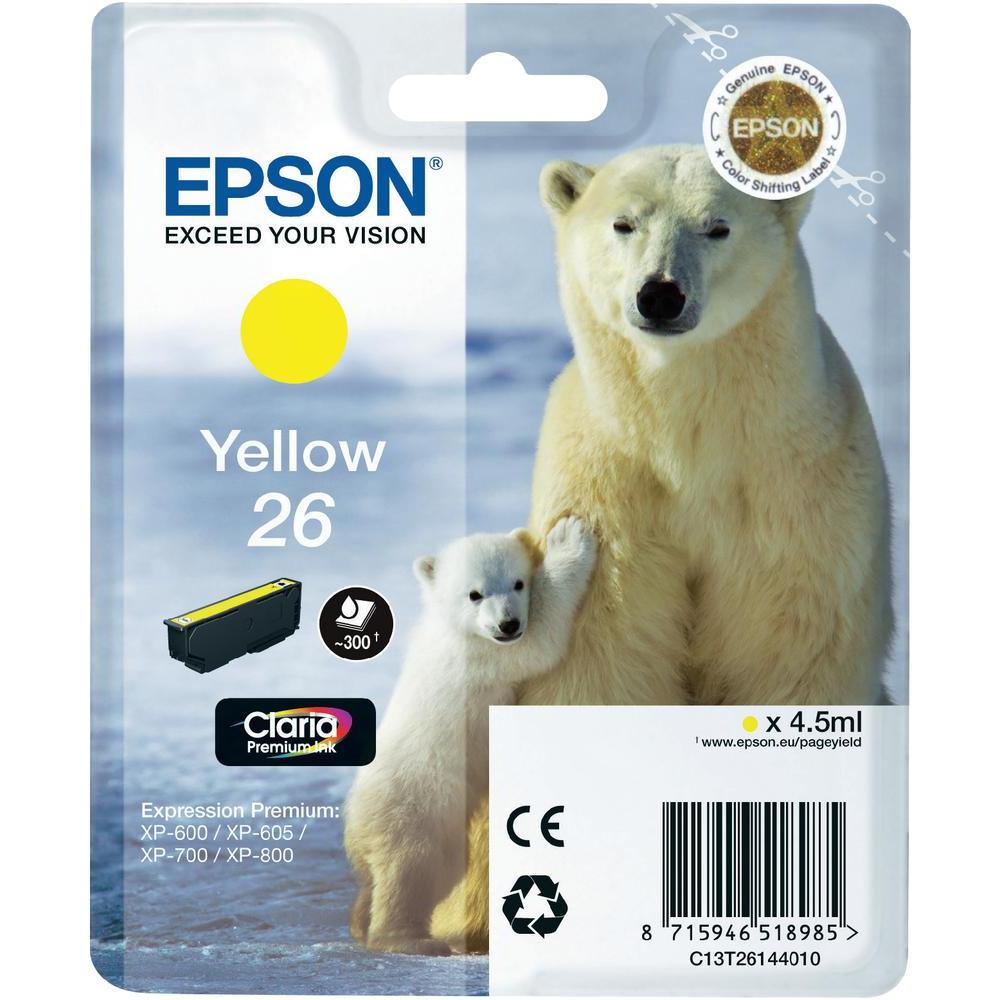 Epson T2614 - Singlepack 26 Claria PremiumInk - Yellow C13T26144012