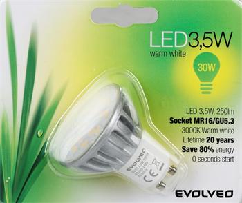 Evolveo EcoLight - 3,5W, patice GU10, 120st blister 3.5WGU10BL
