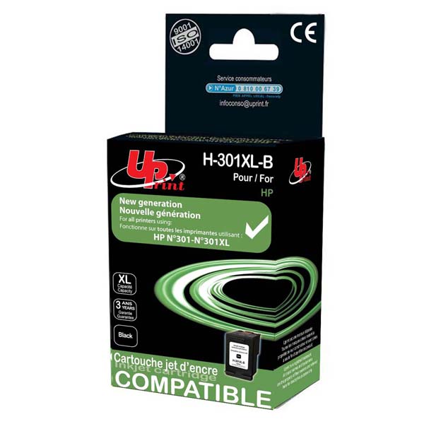 UPrint CH563EE, No.301XL - Black, 700str., 20ml, H-301XLB, pro HP HP Deskjet 1000,